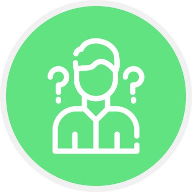 Belirsizlik Çizgisi Çemberi Basit Simge, Vektör İllüstrasyonu