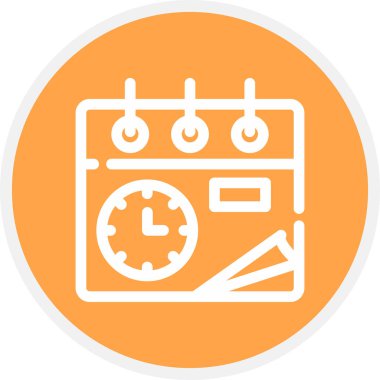 Zaman Çizgisi Çemberi Basit Simge, Vektör Resimleri