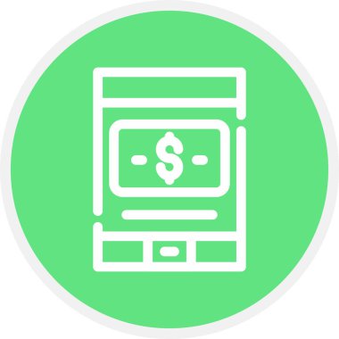 Çevrimiçi Satır Çemberi Basit Simge, Vektör Resimleri