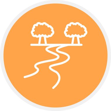 Nehir Hattı Çemberi Basit Simge, Vektör Resimleri