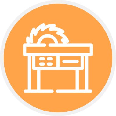 Testere Hattı Çemberi Basit Simge, Vektör Resimleri