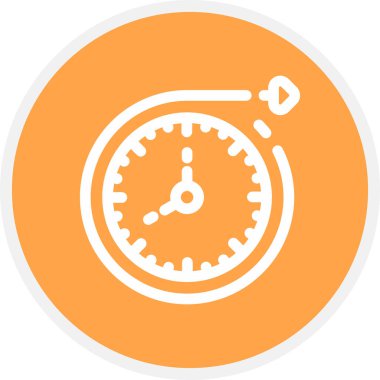 Zaman İletme Satırı Çemberi Basit Simge, Vektör İllüstrasyonu