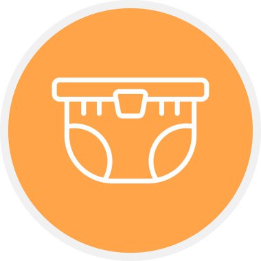 Çocuk bezi Çizgisi Çemberi Basit Simge, Vektör İllüstrasyonu