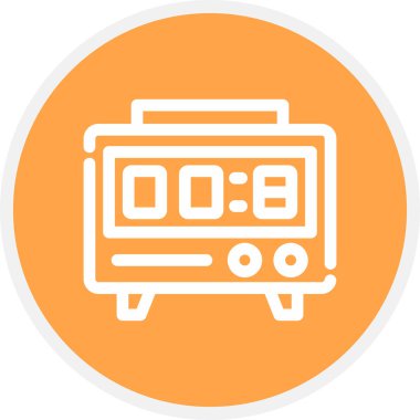 Dijital Stopwatch Satır Çemberi Basit Simge, Vektör Resimleri