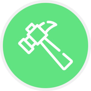 Çekiç Çizgisi Çemberi Basit Simge, Vektör İllüstrasyonu