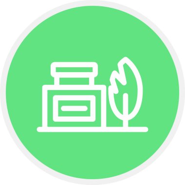 Mürekkep Satırı Çemberi Basit Simge, Vektör Resimleri