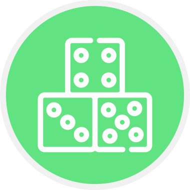 Domino Parça Çizgisi Çemberi Basit Simge, Vektör Resimleri