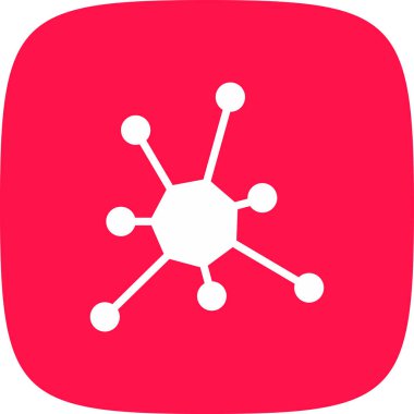 Molekül basit simgesi, vektör illüstrasyonu