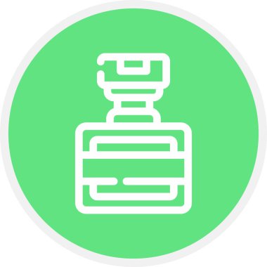 Parfüm Çizgisi Çemberi Basit Simge, Vektör İllüstrasyonu