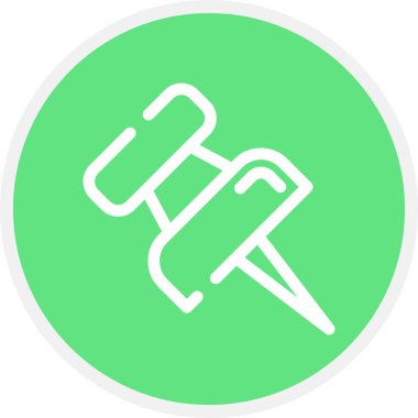 Pin Satırı Çemberi Basit Simge, Vektör İllüstrasyonu