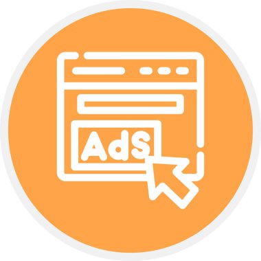 Reklam Satırı Çemberi Basit Simge, Vektör Resimleri