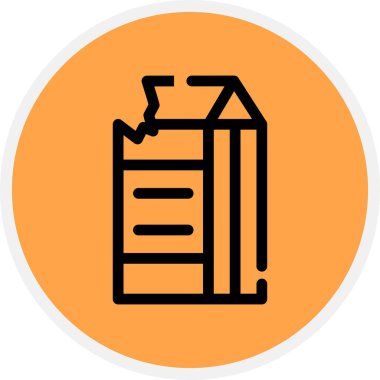 Süt Karton Çizgisi Çemberi Basit Simge, Vektör Resimleri