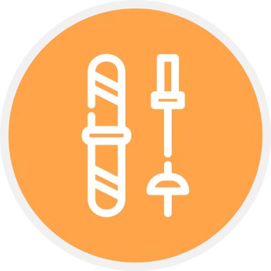 Kayak Malzemeleri Çizgisi Çemberi Basit Simge, Vektör Resimleri