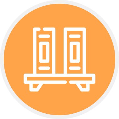 Dosya Satırı Çemberi Basit Simge, Vektör İllüstrasyonu