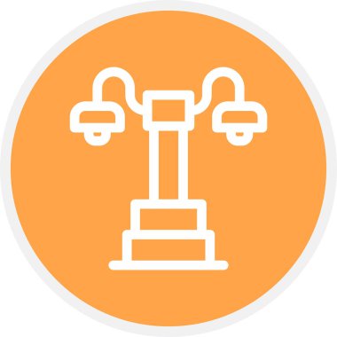 Sokak lambası Çizgisi Çemberi Basit Simge, Vektör Resimleri