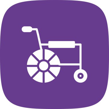 Tekerlekli sandalye simgesi, vektör illüstrasyonu