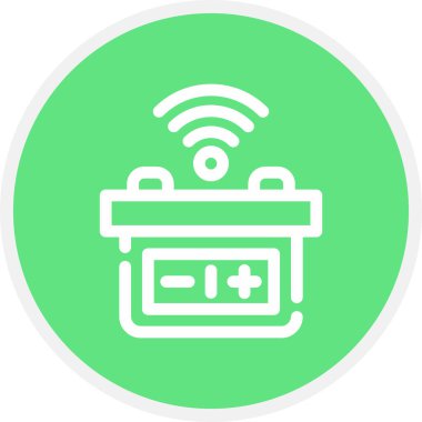 Otomatik Batarya Hattı Çemberi Basit Simge, Vektör Resimleri