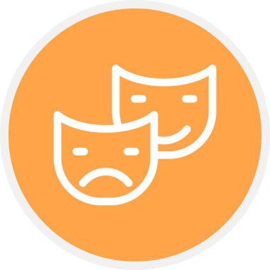 Komedi Satırı Çemberi Basit Simge, Vektör İllüstrasyonu