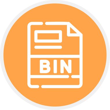 BIN Satır Çemberi Basit Simge, Vektör İllüstrasyonu