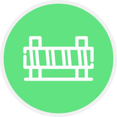 Bariyer Çizgisi Çemberi Basit Simge, Vektör İllüstrasyonu