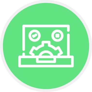 Qa Test Satırı Çemberi Basit Simge, Vektör Resimleri