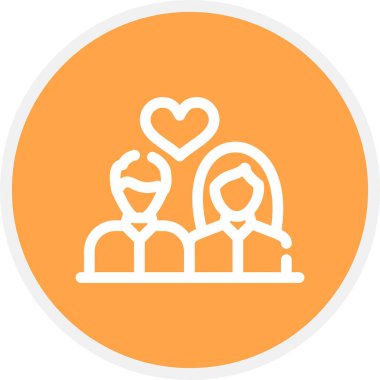 Çift Satır Çemberi Basit Simge, Vektör İllüstrasyonu