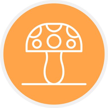 Mantar Çizgisi Çemberi Basit Simge, Vektör İllüstrasyonu