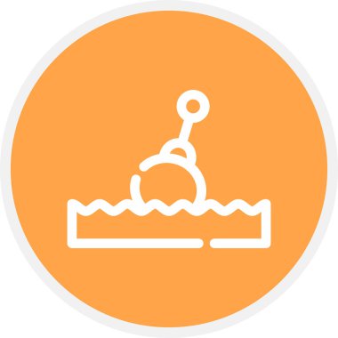 Şamandıra Çizgisi Çemberi Basit Simge, Vektör İllüstrasyonu