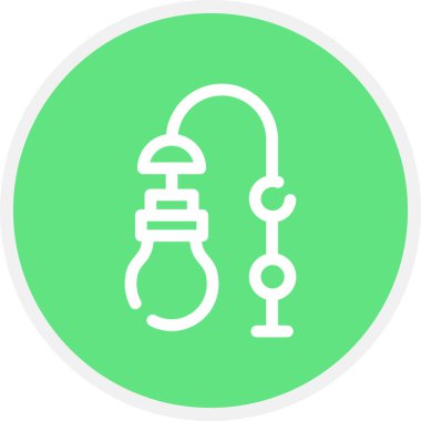 Ampul Çizgisi Çemberi Basit Simge, Vektör Resimleri