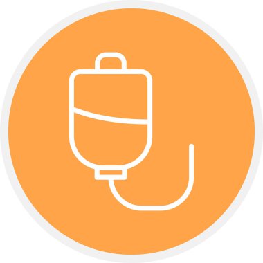 Kan Torbası Çizgisi Çemberi Basit Simge, Vektör Resimleri