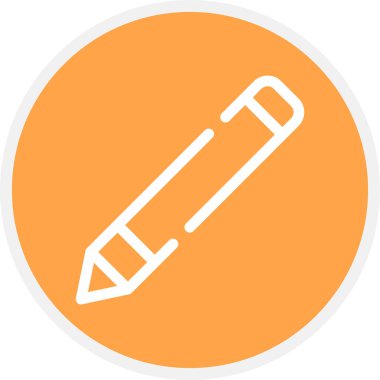 Kalem Satırı Çemberi Basit Simge, Vektör İllüstrasyonu