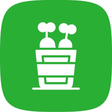 Kızarmış Tavuk Simgesi, Vektör İllüstrasyonu