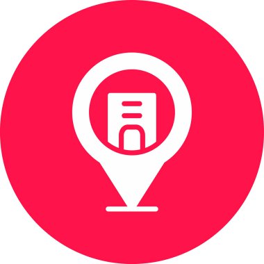 konum haritası pin simgesi ana hat biçiminde