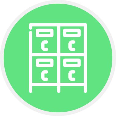 Dolap Satırı Çemberi Basit Simge, Vektör İllüstrasyonu