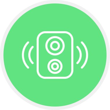 Hoparlör Satırı Çemberi Basit Simge, Vektör İllüstrasyonu