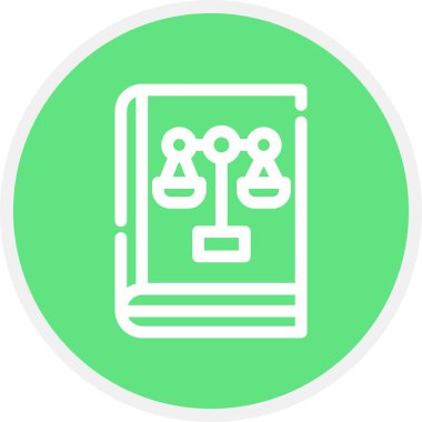 Hukuk Kitabı Satırı Çemberi Basit Simge, Vektör İllüstrasyonu