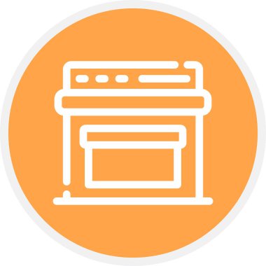 Fırın Satırı Çemberi Basit Simge, Vektör İllüstrasyonu