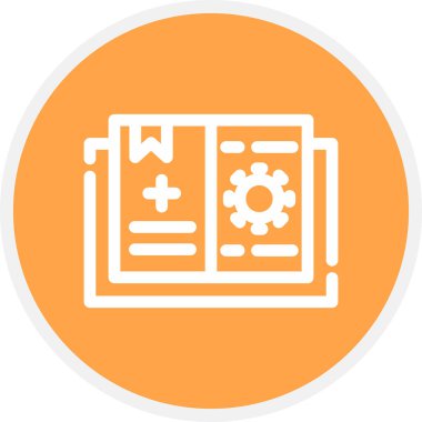 Kitap Satırı Çemberi Basit Simge, Vektör İllüstrasyonu