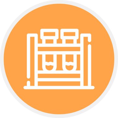 Test Tüpü Hattı Çemberi Basit Simge, Vektör İllüstrasyonu