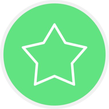 Yıldız Çizgisi Çemberi Basit Simge, Vektör İllüstrasyonu