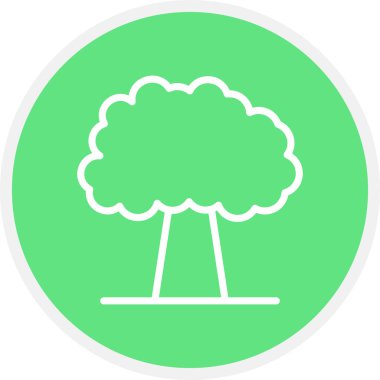 Ağaç Çizgisi Çemberi Basit Simge, Vektör Resimleri