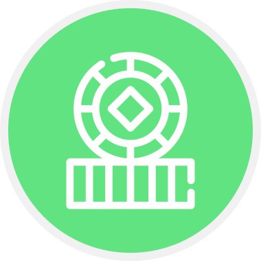 Kumarhane Çipi Çemberi Basit Simge, Vektör İllüstrasyonu