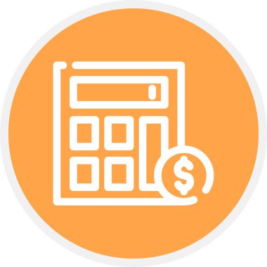 Muhasebeci Satır Çemberi Basit Simge, Vektör İllüstrasyonu