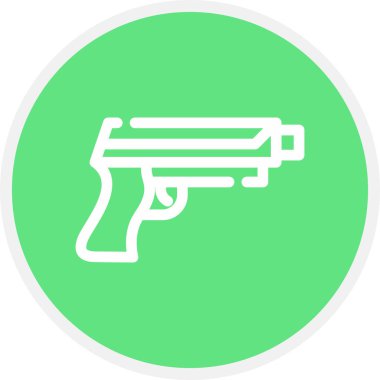 Silah Hattı Çemberi Basit Simge, Vektör İllüstrasyonu