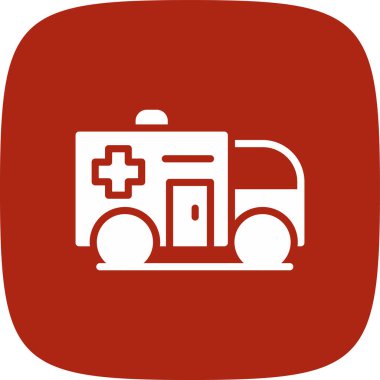 Ambulans Basit Simge, Vektör İllüstrasyonu