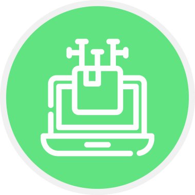 Ürün Hattı Çemberi Basit Simge, Vektör İllüstrasyonu