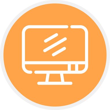 Monitör Satır Çemberi Basit Simge, Vektör Resimleri