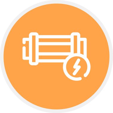 Electric Fence Çizgi Çemberi Basit Simge, Vektör Resimleri