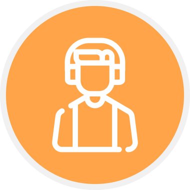 Müşteri Hizmetleri Ajanı Satır Çemberi Basit Simge, Vektör Resimleri