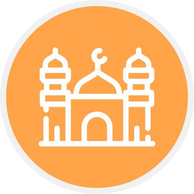 Cami Çizgisi Çemberi Basit Simge, Vektör İllüstrasyonu